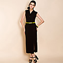 TS Constract Color Belt Sleeveless Maxi Dress