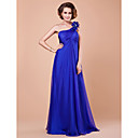A-line One Shoulder Floor-length Watteau Train Chiffon Mother of the Bride Dress