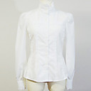 Long Sleeve Pure Color Classic Lolita Blusa de algodón con volantes