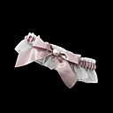 Poliéster / cetim com bowknot / Imitação Garter casamento Pérola