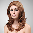 Lace Front 100% Human Hair Chocolate Medium Long Wavy Wig