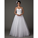 A-line Sweetheart Spaghetti Straps Floor-length Taffeta Wedding Dress