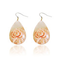 Pretty Alloy Flower Design Drop Earrings