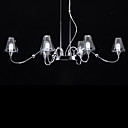 Métal 6W LED lustres Abat-jour en verre avec