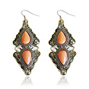 Unique Alloy Rhombus Imitation Gem Stone Drop Earrings(More Colors)
