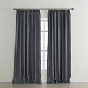 (Deux panneaux) rideaux salle assombrissement relief ignifuges gris