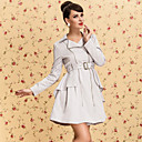 ts vintage zipper schmücken Rüschen zurück Trenchcoat