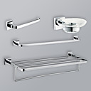 4-Pieces Modern Bathroom Hardware Accessory Set Chrome Finish
