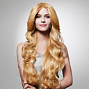 Capless Long Light Golden Brown Curly Hair Wig