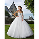 Ball Gown Sweetheart Spaghetti Straps Floor-length Tulle Wedding Dress