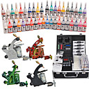 4 Tatoo Guns Kit with LCD Power and 40 Color Ink