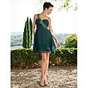 a-Linie einer Schulter knielang Chiffon Cocktailkleid