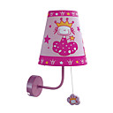 40W Contemporary Fabric Børn Wall Light med 1 Light i Pink