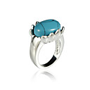 Encantador liga Oval Imitação Anel Gem Stone