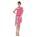 prestaties dancewear polyester met kwastjes en kristal latin dans jurk voor dames meer kleuren