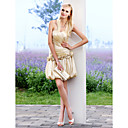 A-line Strapless Dropped Short/ Mini Taffeta Cocktail Dress