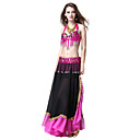 Dancewear Polyester with Tassels Performance Belly Dance Top and Bottom and Belt for Ladies More Colors