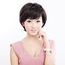 Capless Short Black peruca de cabelo ondulado humano de 100%