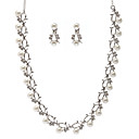 dulce de la memoria de dos piezas de las damas collar de perlas y un conjunto pendiente joyas (50 cm)