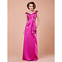 Sheath/Column V-neck Floor-length Satin Mother Of The Bride Dress
