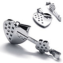 Couple Heart Key Pendant(Free Chain)(6*3.5*0.3CM)