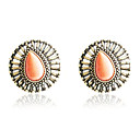 Unike Alloy Round Imitation Gem Stone Stud øredobber