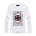 Flagge print V-Ausschnitt T-Shirt