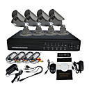 4 CH DVR Warterproof exterior CCTV IR Home Security Sistema de Câmera de Vigilância (IR 15m, 4CH Gravação D1)