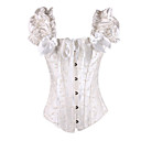 Satin with Jacquard Strapless Front Busk Closure Corsets Shapewear