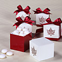"Autumn Elegance" Laser Cut Fall Leaf Favor Box (Set of 12)