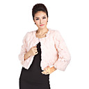 Lovely Long Sleeve Collarless Evening/Casual Rabbit Fur Jacket(More Colors)