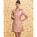 ts vintage runden Kragen Glitter Jacquard Trenchcoat