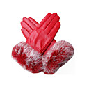 Elegant Lambskin Leather With Rabbit Fur Party/ Winter Gloves (More Colors)