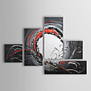 met de hand geschilderd abstract olieverfschilderij met gestrekte frame - set van 5