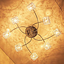 20W G4 8-light Iron Flush Mount Light with Crystal Aluminum Shades