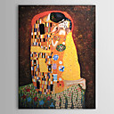 Hand-painted Oil Painting - The Kiss by Gustav Klimt  with Stretched Frame