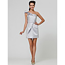 Sheath/ Column One Shoulder Short/ Mini Satin Bridesmaid Dress