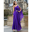 Sheath/Column One Shoulder Floor-length Chiffon Evening Dress