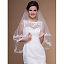 Elagant Elbow Wedding Veils With Lace Applique Edge (More Colors)