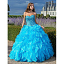 Ball Gown Sweetheart Floor-length Organza Prom/Evening Dress With Cascading Ruffles
