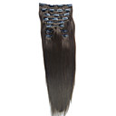 24 pollici 10 pz 100% Remy capelli setosi clip diritta nelle estensioni dei capelli