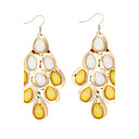 Charming Alloy Drops Design Crystal Drop Earrings