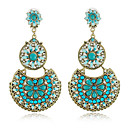 Alliage Jolie Perles et Cristaux Round Chandelier Earrings (Plus de couleurs)