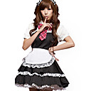 Lovely Black Lace Spandex Maid Suits(5 Pieces)