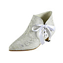 Lace / Satin Kitten Heel Ankle Boots With Lace-up Wedding Shoes (More Colors)