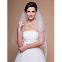 Gorgeous Two-tier Fingertip Wedding Veil With Beaded/Scalloped Edge