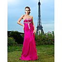 Sheath/Column Strapless Floor-length Taffeta Evening Dress