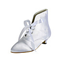 Satin Kitten Heel Ankle Boots With Lace-up Wedding Shoes (More Colors)