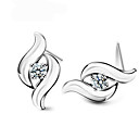 Eyes Shape Fashion Silver Plated Earrings