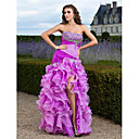 Trumpet/Mermaid Sweetheart Floor-length Organza Evening Dress With Split Front And Cascading Front